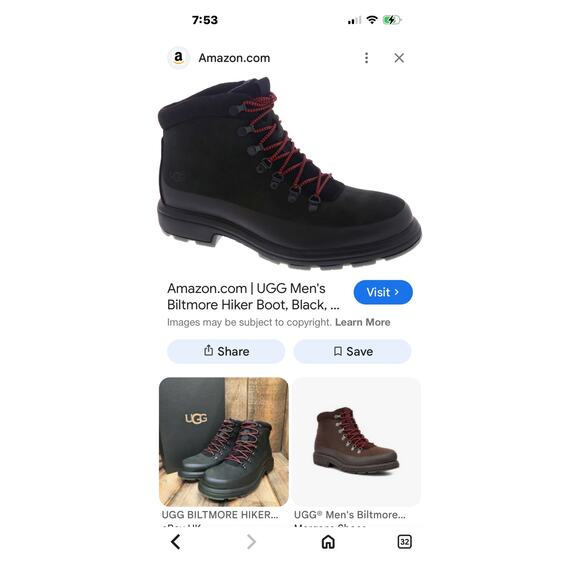 UGG Biltmore Hiker Ankle Boots Black Nubuck Mens Size 12 Waterproof Gorpcore main image 5